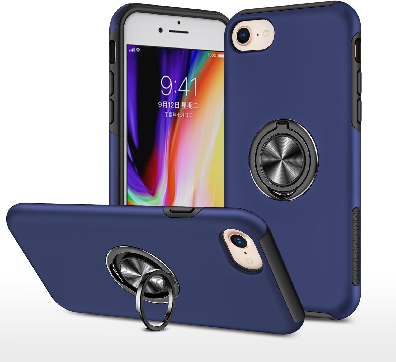 Étui hybride magnétique avec anneau invisible pour iPhone 7 Plus / 8 Plus Étui hybride magnétique avec anneau invisible pour iPhone 7 Plus / 8 Plus